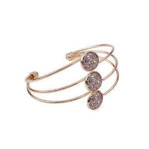Multi-layer Druzy Bangle Bracelet Gold/Champagne